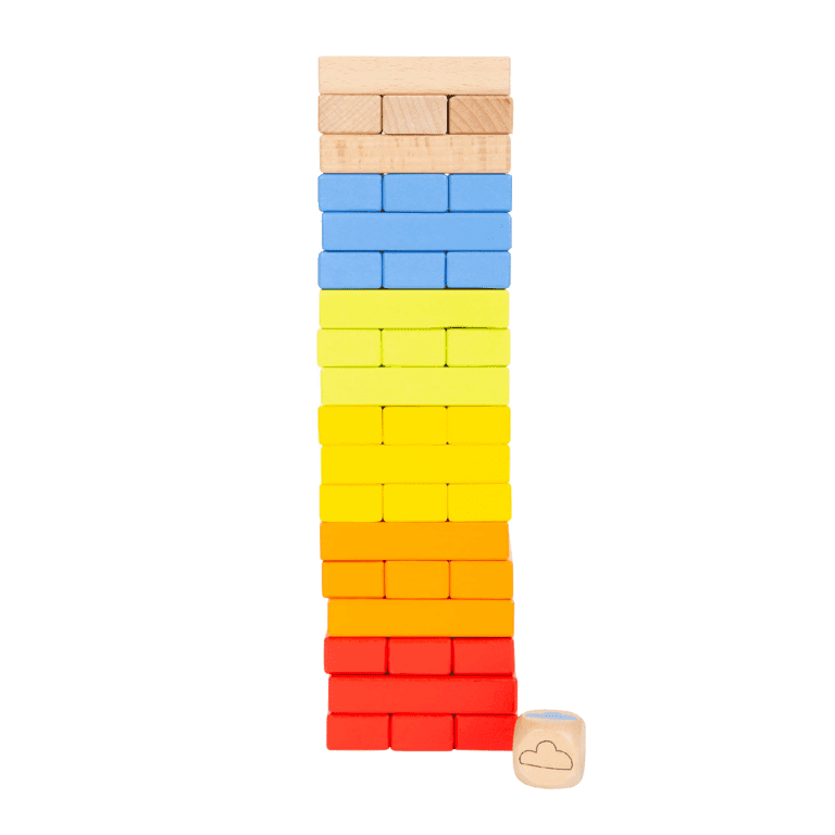 Montessori Small Foot Jenga Wiebel Toren Regenboog