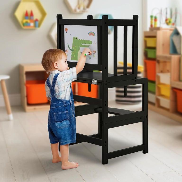 Montessori Cosyland 3-in-1 Kitchen Step Stool With Whiteboard Black