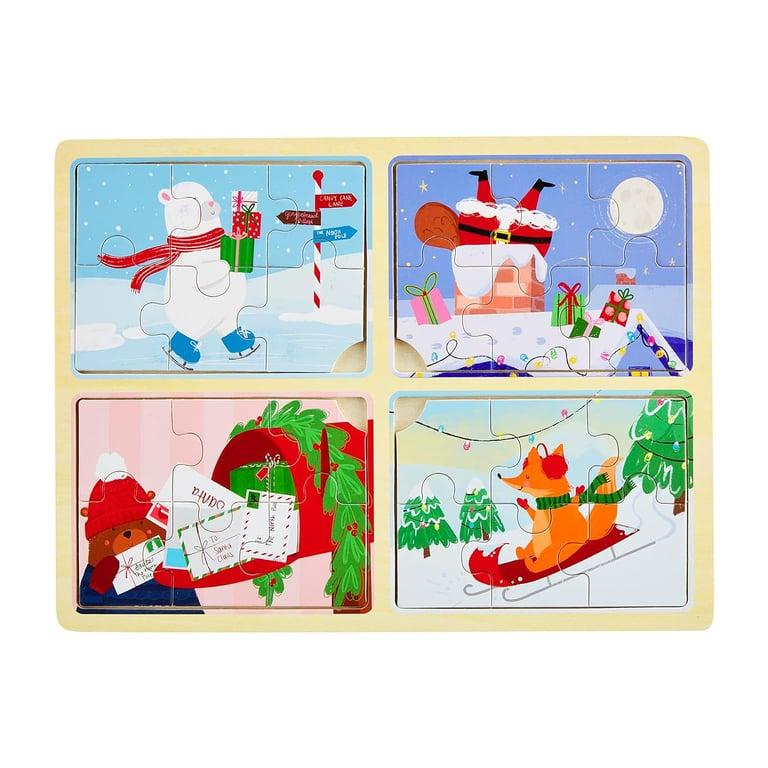 Montessori Mud Pie Kids 4-in-1 Kerstmis Vakantie Puzzel