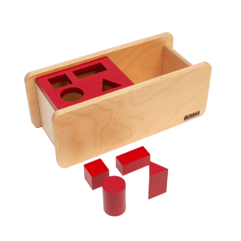 Montessori Alison's Montessori Kiekeboe Kistjes met Flipdeksel 4 Vormen Premium Kwaliteit