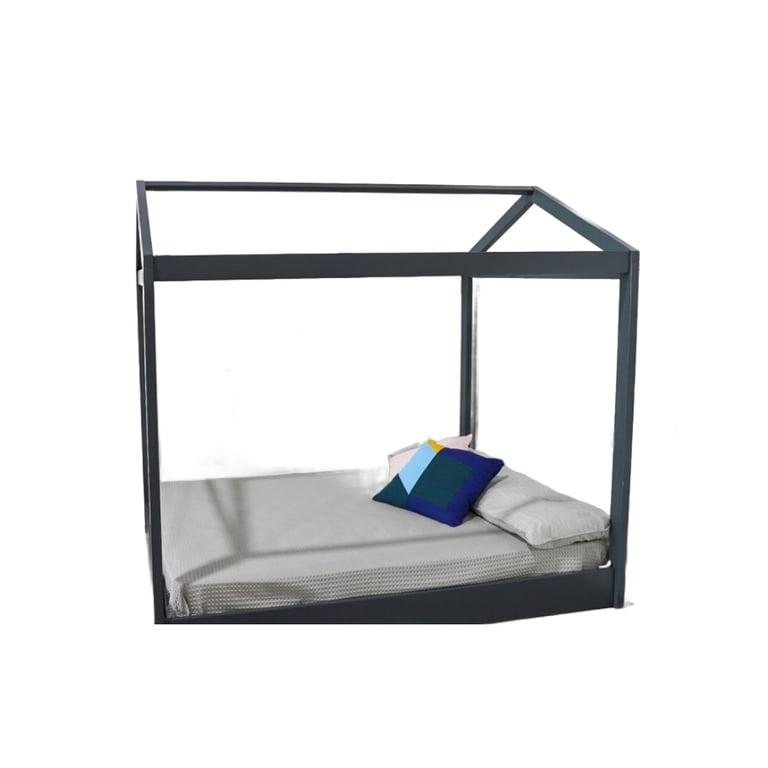 Montessori Out of the Cot Kids Cubby House Bed Tweepersoons Donkergrijs