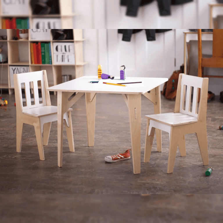 Montessori Sprout Kids Tafel en Stoelen Set Tweekleurig