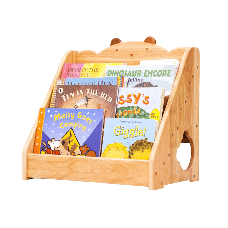 Montessori Woodtoe Boekenplank met Krijtbord en Opbergmogelijkheden