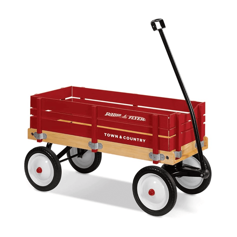 Montessori Radio Flyer Stad en Land Houten Kinderwagen