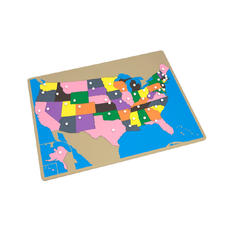 Montessori Alison's Montessori Puzzel Kaart van Amerika Premium Kwaliteit