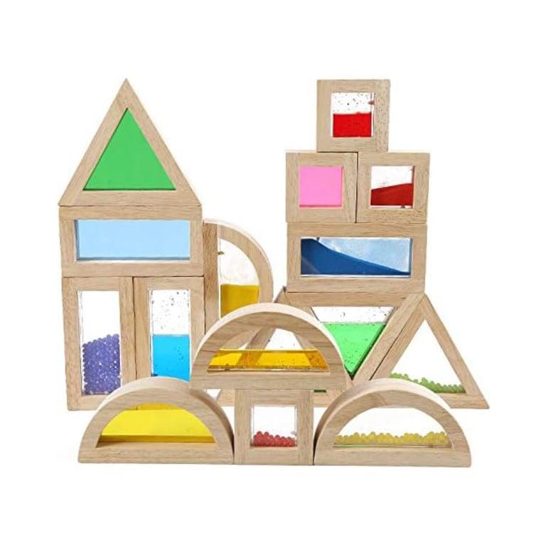 Montessori Kvintes 16-Delige Grote Houten Regenboog Bouwstenen