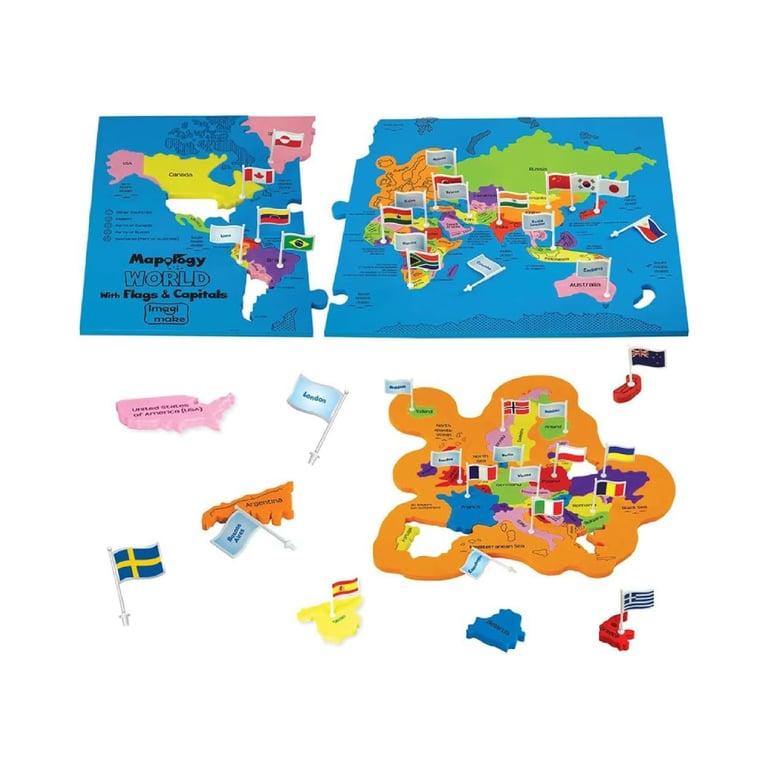 Montessori Imagimake Mapology Wereldkaart Puzzel Wereld met Hoofdsteden