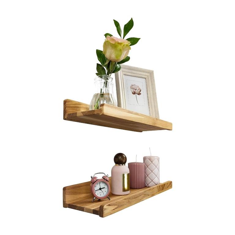 Montessori Wood Wedge Zwevende Planken voor Wand Natuurlijk 40,6 cm Set van 2