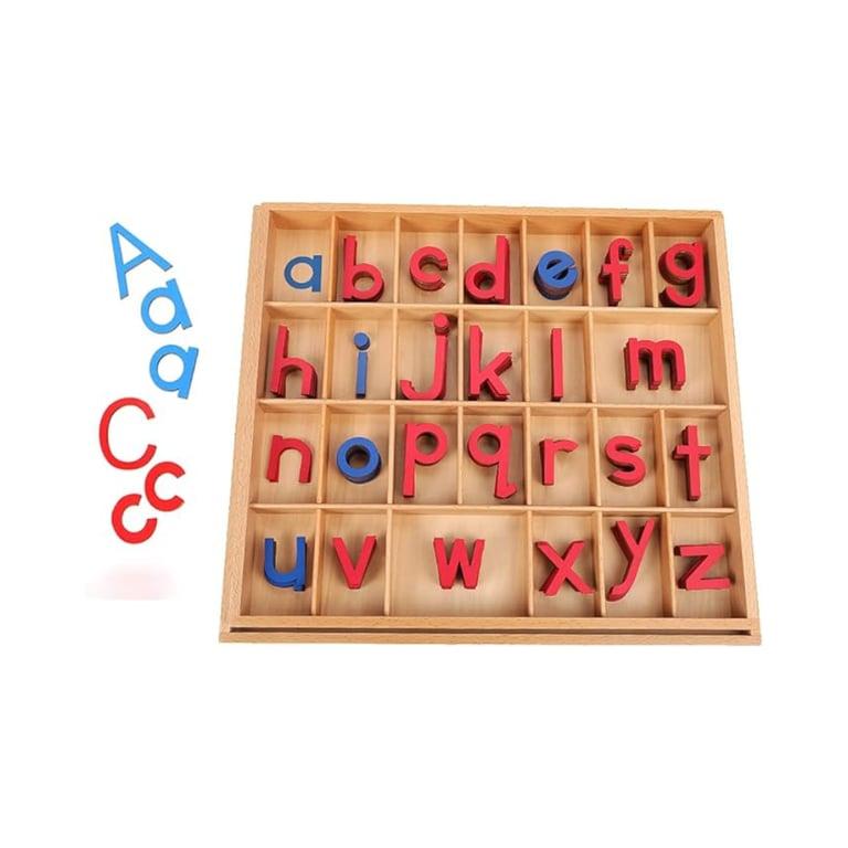 Montessori JE JOUE Wooden Small Moveable Alphabet With Box