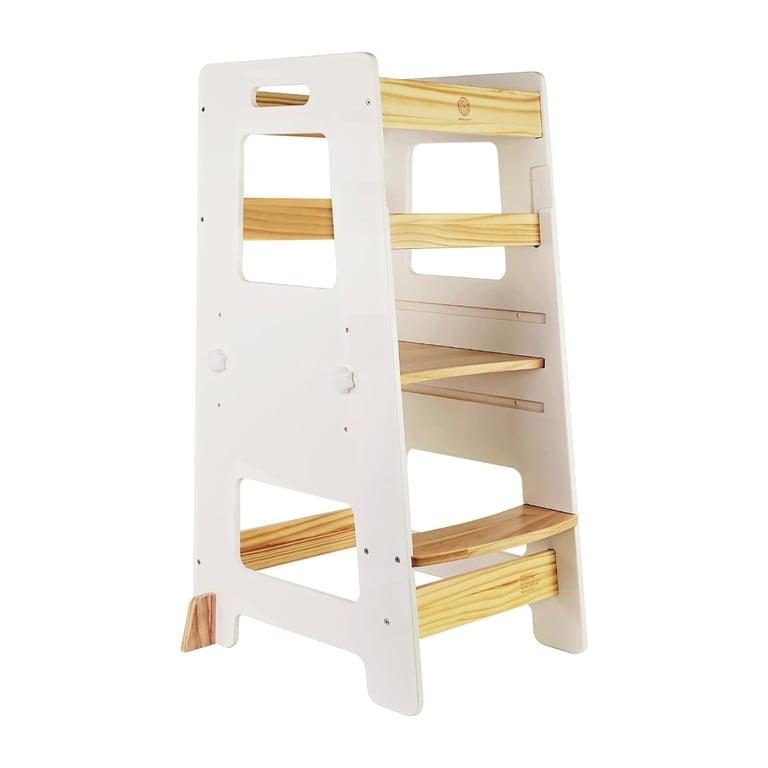 Montessori WOOD CITY Kitchen Step Stool White