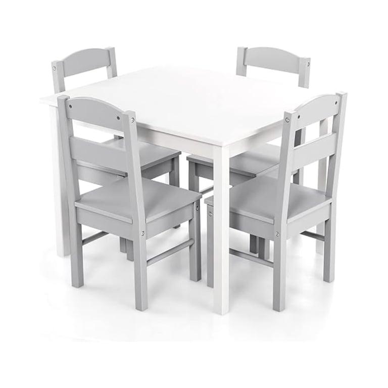 Montessori Costzon Kids Tafel en Stoel Set Grijs Wit